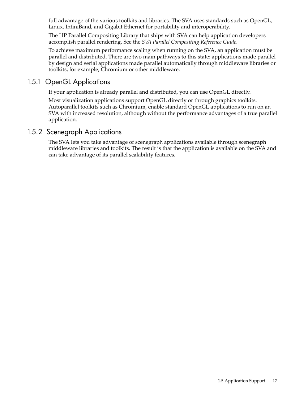 1 opengl applications, 2 scenegraph applications | HP Scalable Visualization Array Software User Manual | Page 17 / 68