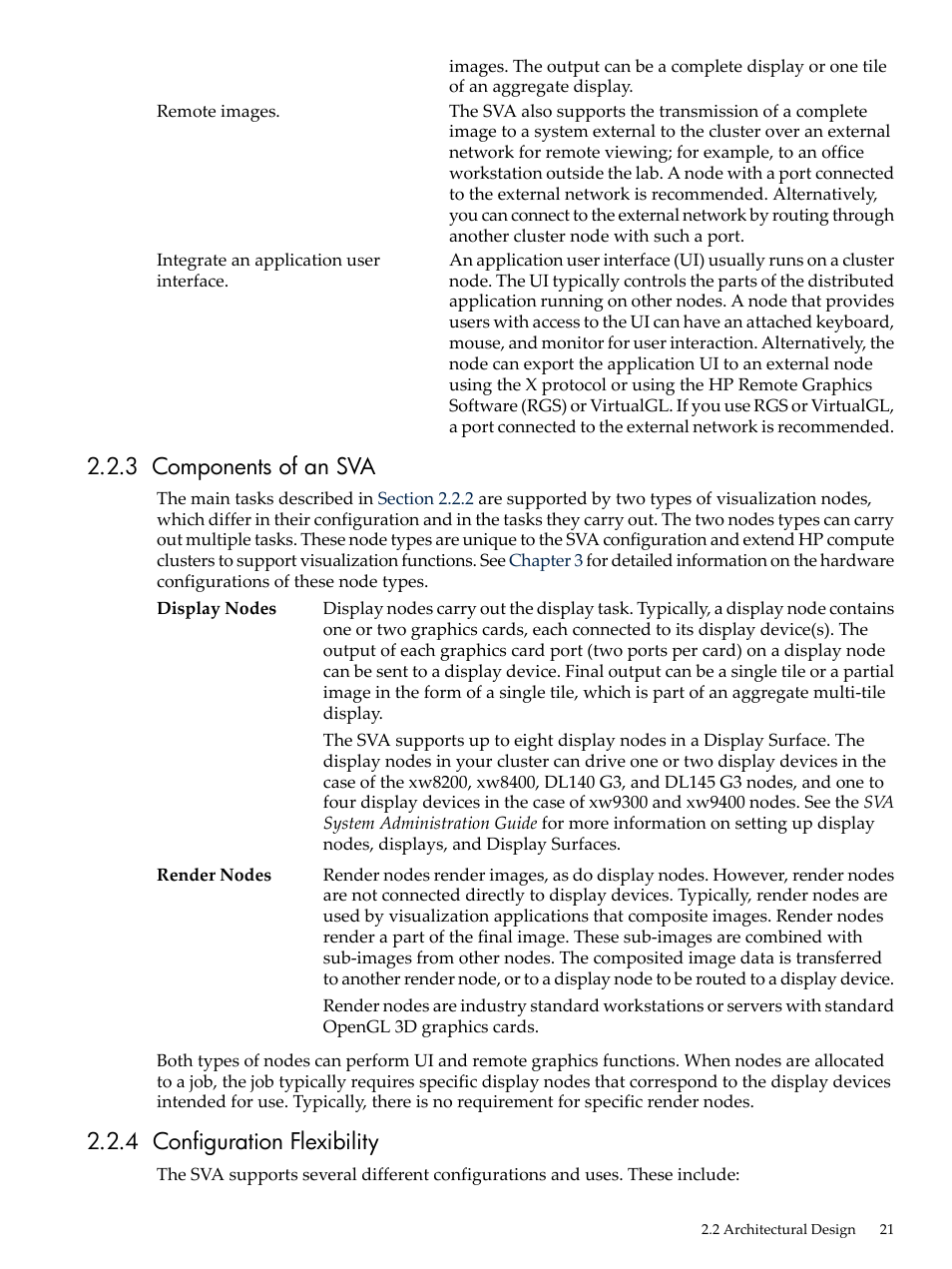 3 components of an sva, 4 configuration flexibility | HP Scalable Visualization Array Software User Manual | Page 21 / 68