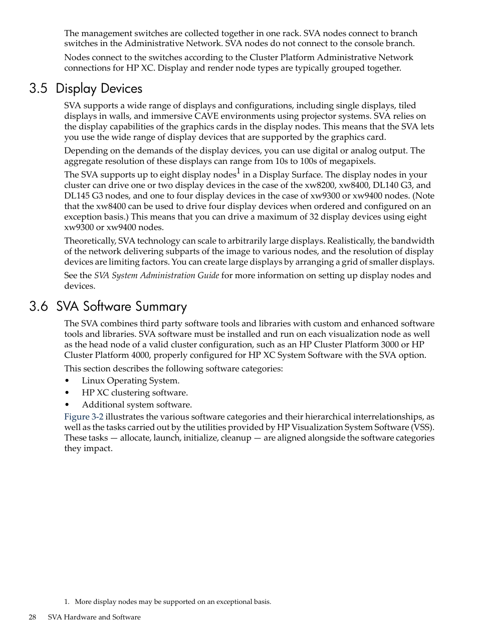 5 display devices, 6 sva software summary, 5 display devices 3.6 sva software summary | HP Scalable Visualization Array Software User Manual | Page 28 / 68