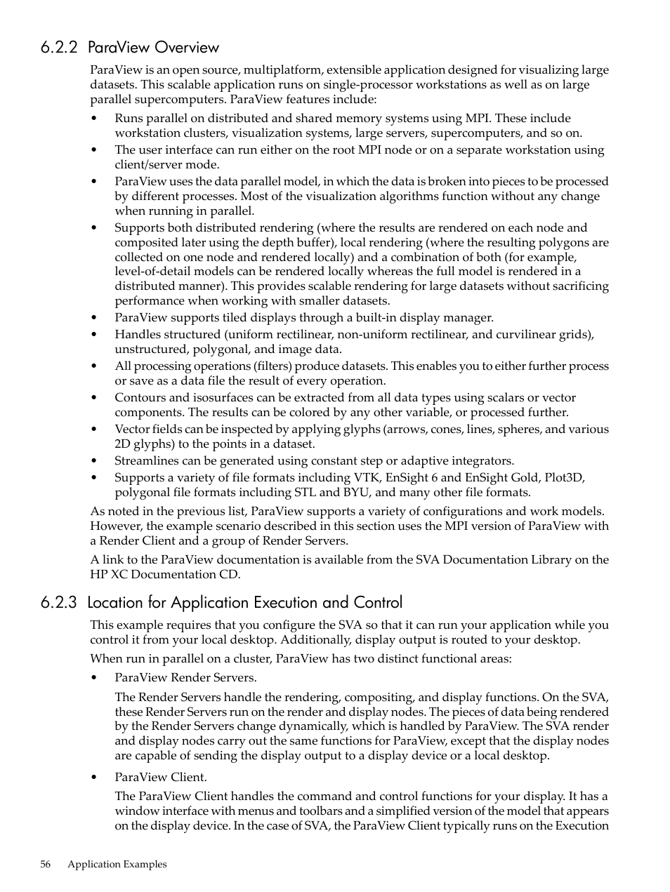 2 paraview overview, 3 location for application execution and control | HP Scalable Visualization Array Software User Manual | Page 56 / 68