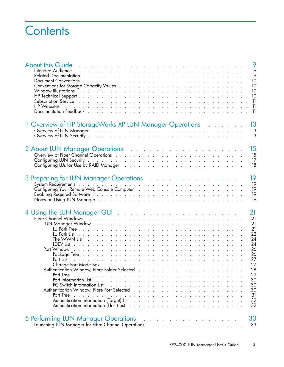 HP XP Array Manager Software User Manual | Page 3 / 105