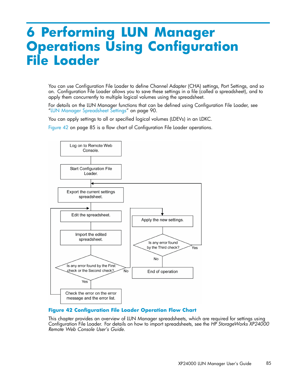 42 conﬁguration file loader operation flow chart | HP XP Array Manager Software User Manual | Page 85 / 105
