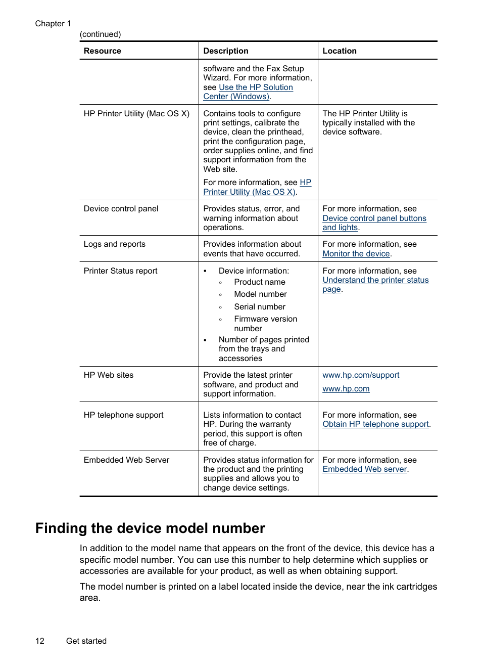 Finding the device model number | HP Officejet 6500 User Manual | Page 16 / 294