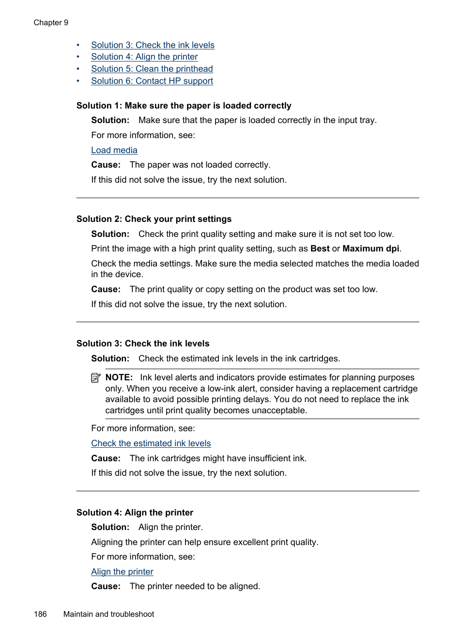 Solution 2: check your print settings | HP Officejet 6500 User Manual | Page 190 / 294