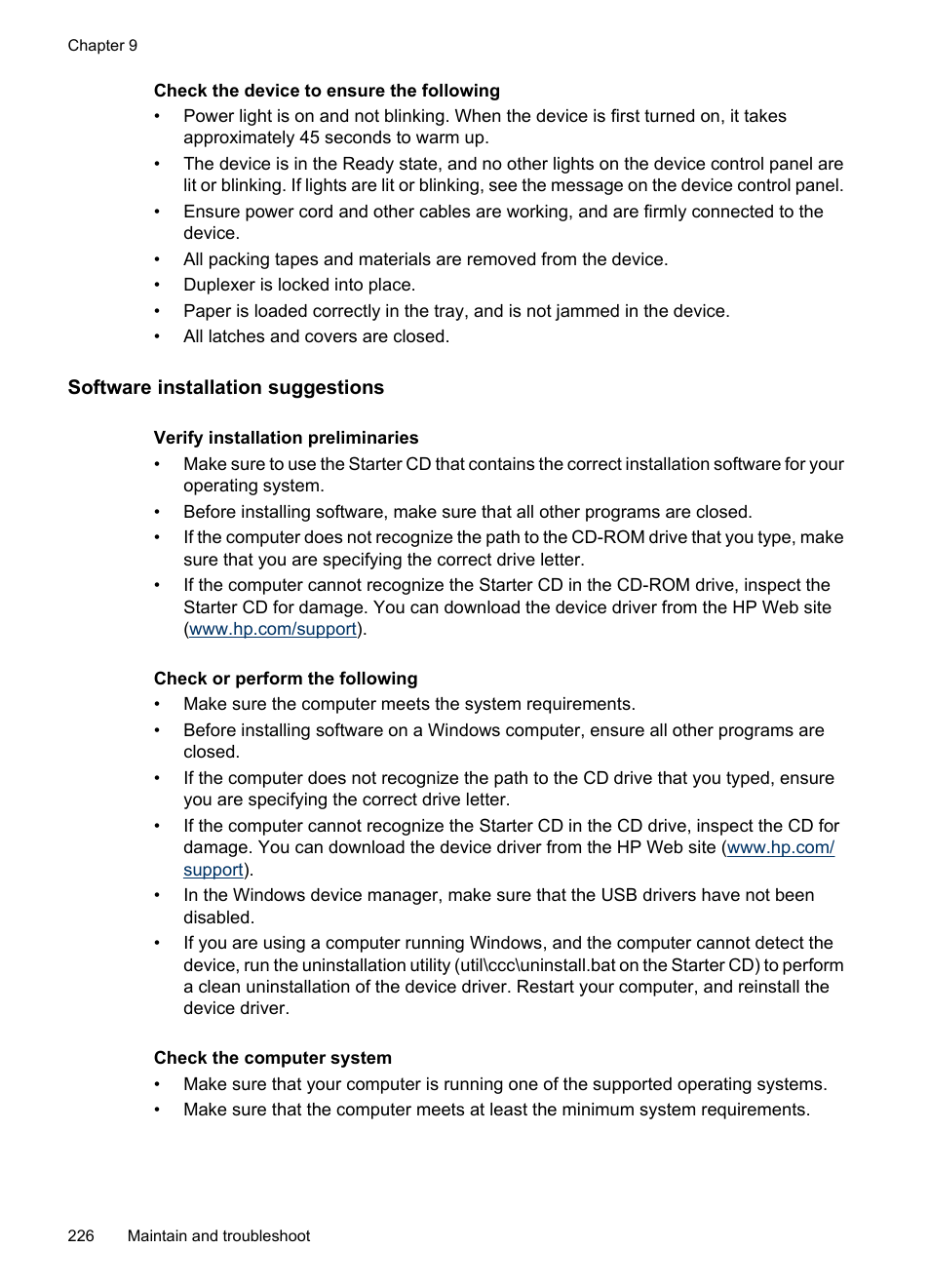 Software installation suggestions | HP Officejet 6500 User Manual | Page 230 / 294