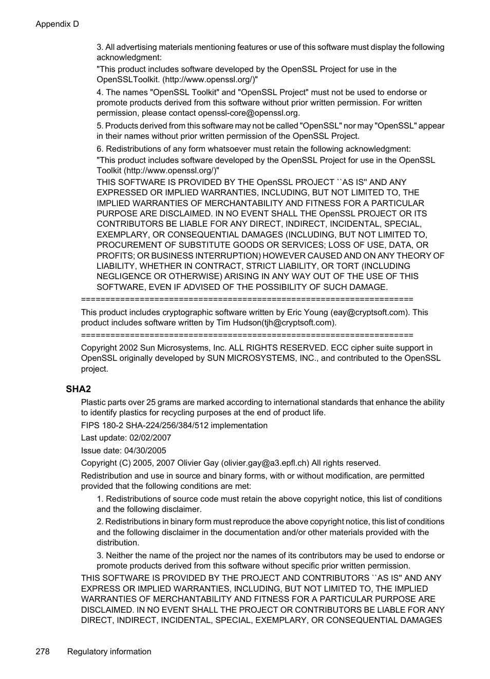 Sha2 | HP Officejet 6500 User Manual | Page 282 / 294