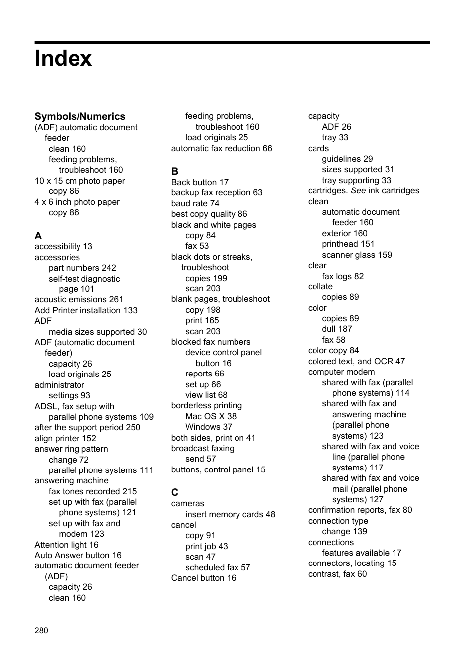 Index | HP Officejet 6500 User Manual | Page 284 / 294