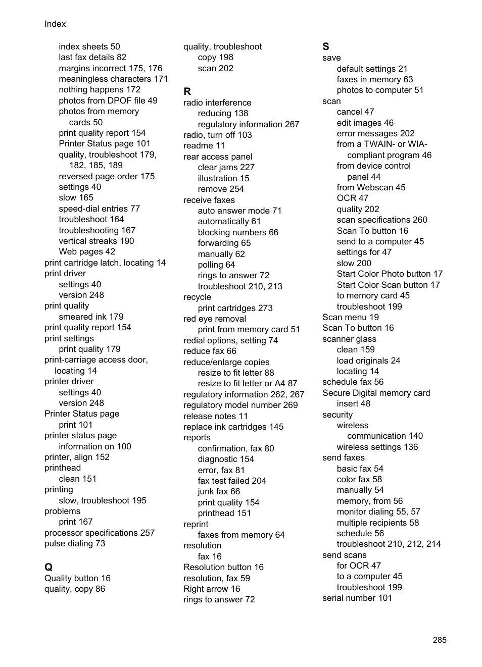 HP Officejet 6500 User Manual | Page 289 / 294