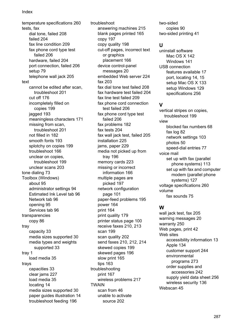 HP Officejet 6500 User Manual | Page 291 / 294