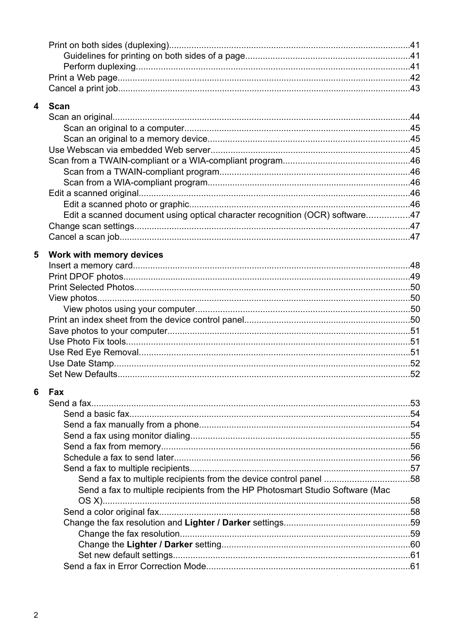 HP Officejet 6500 User Manual | Page 6 / 294