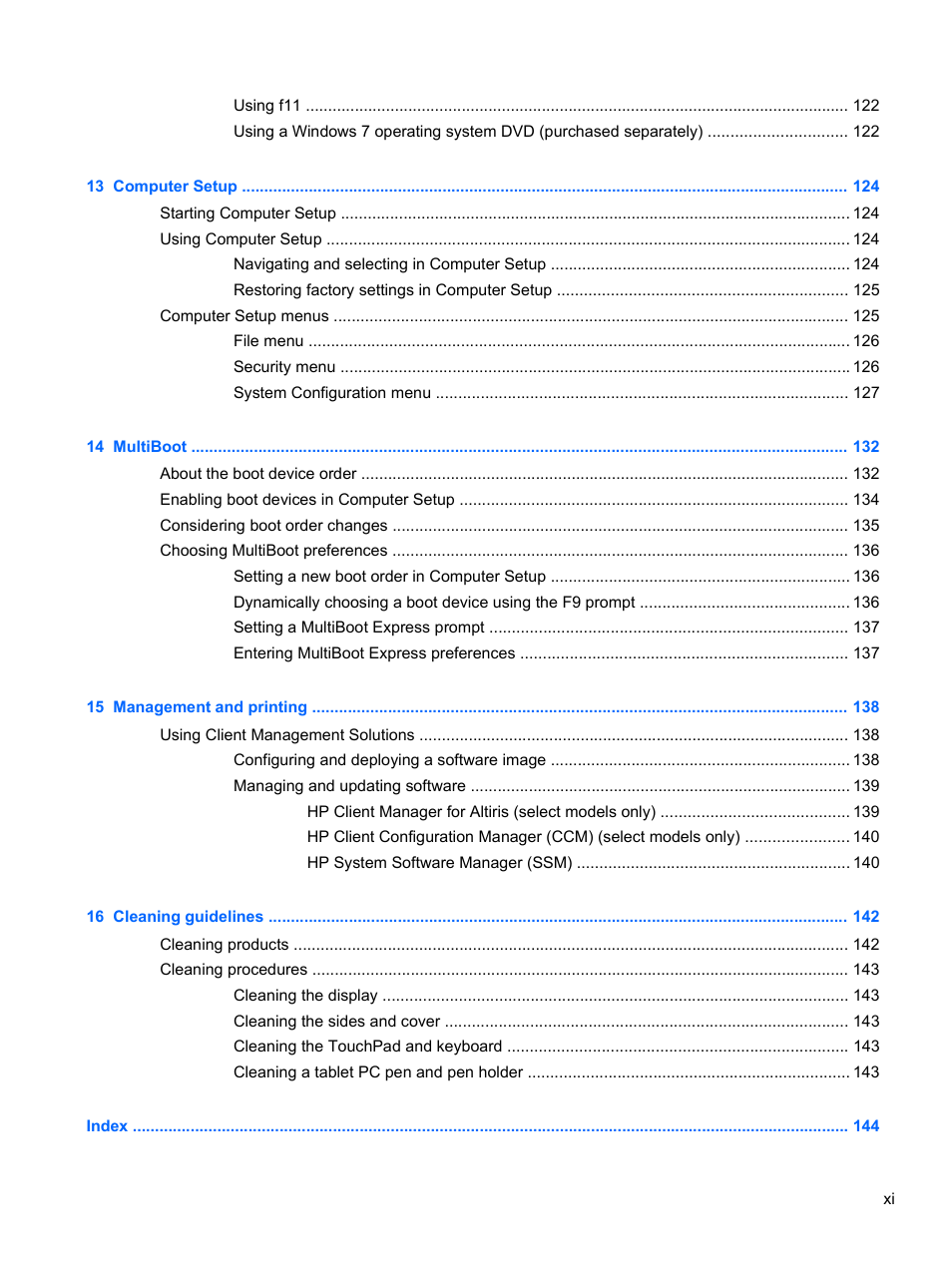 HP Compaq 320 Notebook-PC User Manual | Page 11 / 161