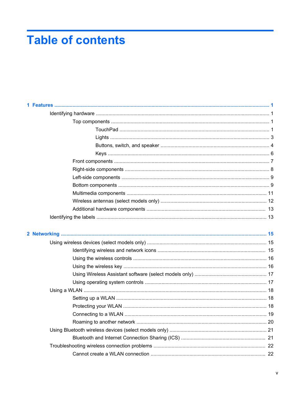 HP Compaq 320 Notebook-PC User Manual | Page 5 / 161