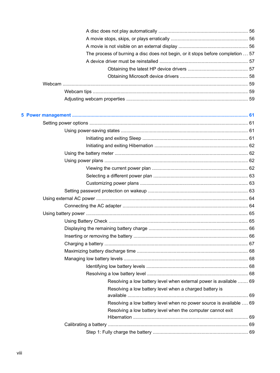 HP Compaq 320 Notebook-PC User Manual | Page 8 / 161