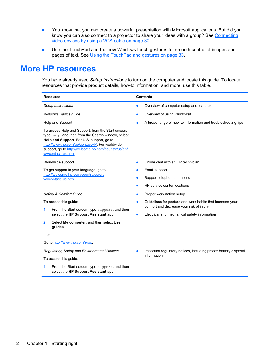 More hp resources | HP 250 G2 Notebook PC User Manual | Page 12 / 90