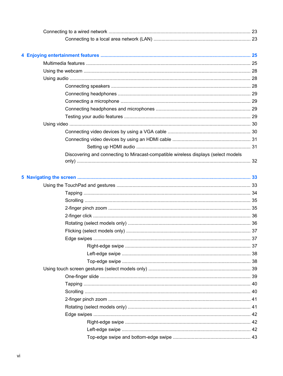 HP 250 G2 Notebook PC User Manual | Page 6 / 90