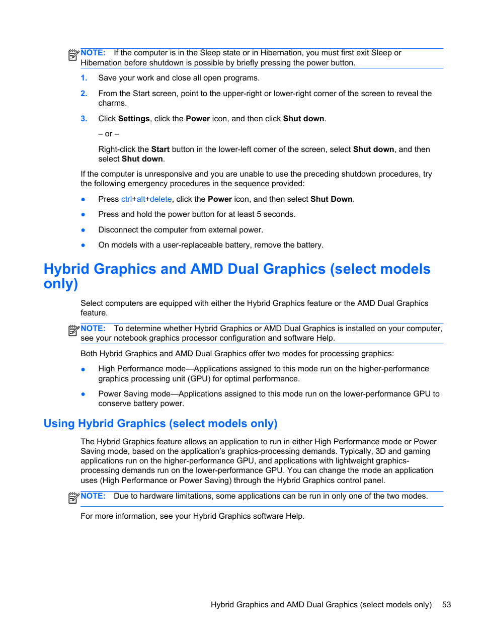 Using hybrid graphics (select models only) | HP 250 G2 Notebook PC User Manual | Page 63 / 90