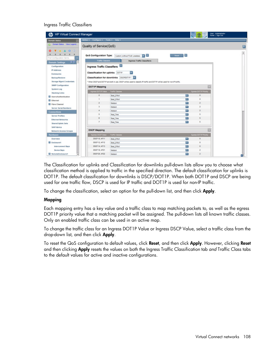 HP Virtual Connect Flex-10 10Gb Ethernet Module for c-Class BladeSystem User Manual | Page 108 / 290