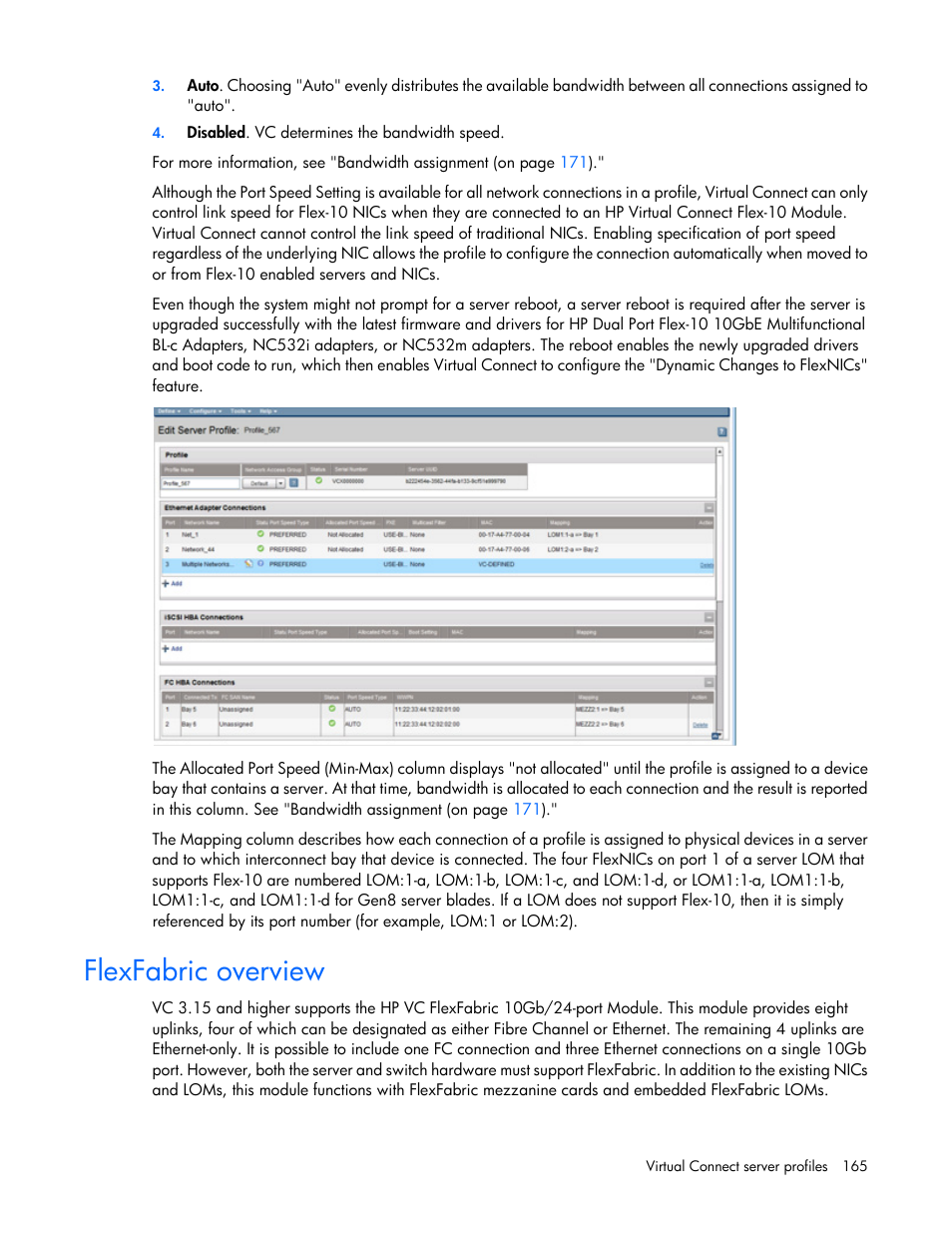 Flexfabric overview | HP Virtual Connect Flex-10 10Gb Ethernet Module for c-Class BladeSystem User Manual | Page 165 / 290