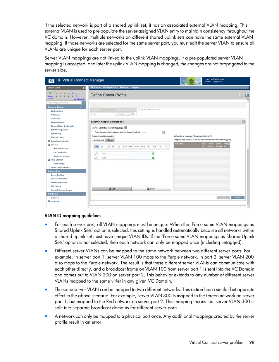 HP Virtual Connect Flex-10 10Gb Ethernet Module for c-Class BladeSystem User Manual | Page 198 / 290