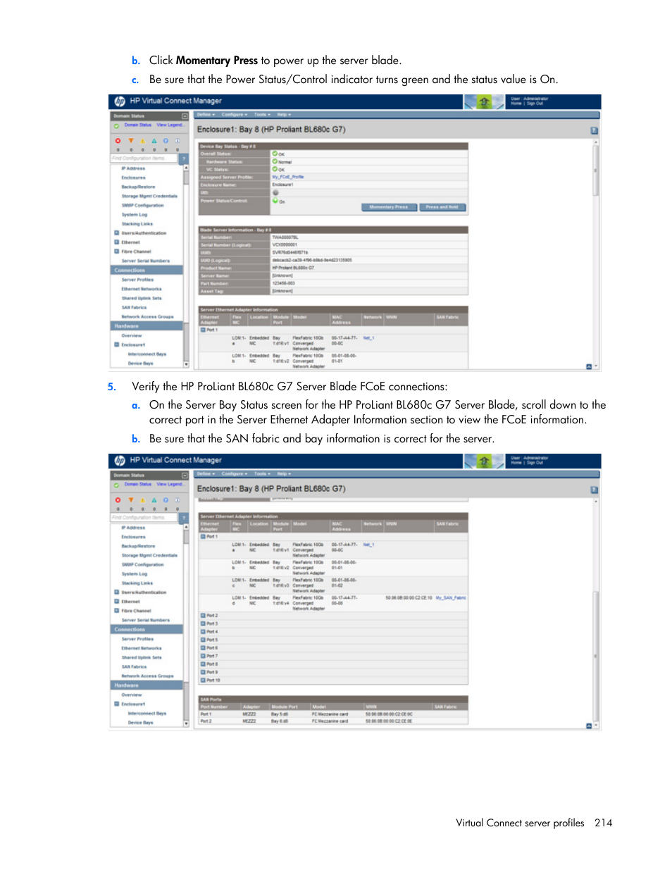 HP Virtual Connect Flex-10 10Gb Ethernet Module for c-Class BladeSystem User Manual | Page 214 / 290