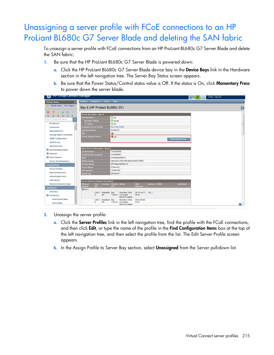 HP Virtual Connect Flex-10 10Gb Ethernet Module for c-Class BladeSystem User Manual | Page 215 / 290