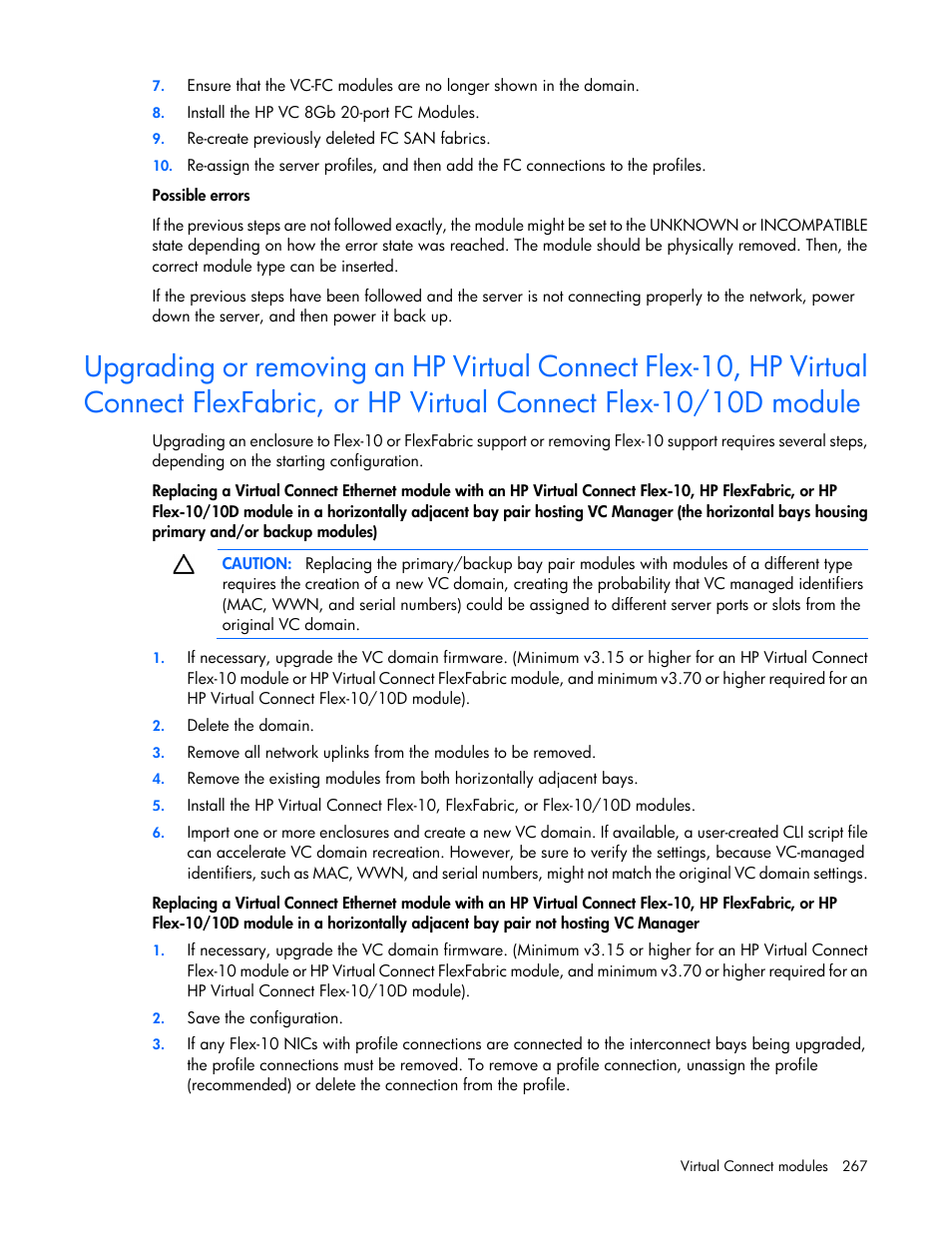 HP Virtual Connect Flex-10 10Gb Ethernet Module for c-Class BladeSystem User Manual | Page 267 / 290
