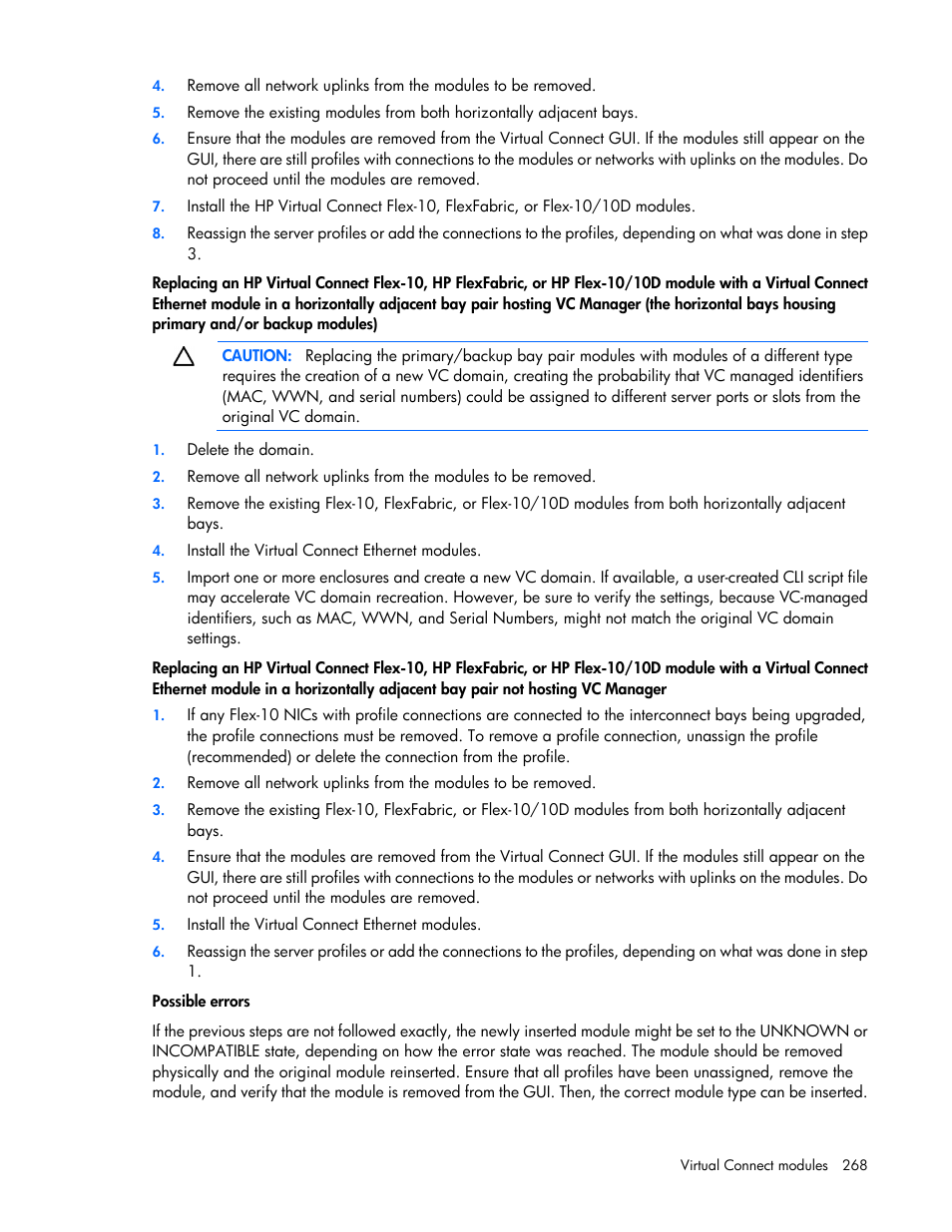 HP Virtual Connect Flex-10 10Gb Ethernet Module for c-Class BladeSystem User Manual | Page 268 / 290