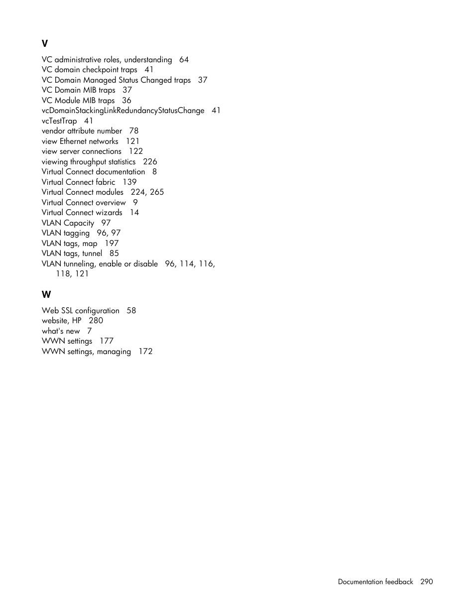 HP Virtual Connect Flex-10 10Gb Ethernet Module for c-Class BladeSystem User Manual | Page 290 / 290