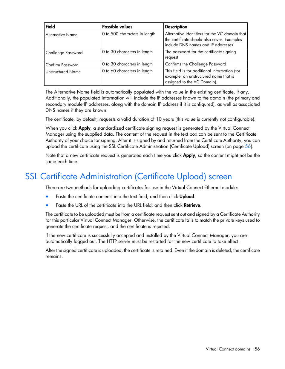 HP Virtual Connect Flex-10 10Gb Ethernet Module for c-Class BladeSystem User Manual | Page 56 / 290