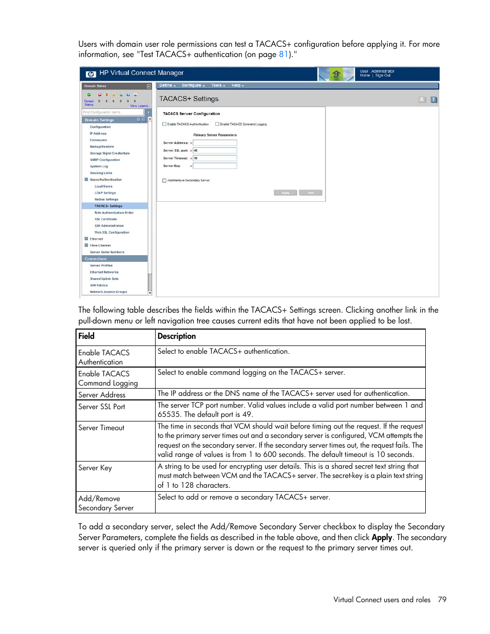 HP Virtual Connect Flex-10 10Gb Ethernet Module for c-Class BladeSystem User Manual | Page 79 / 290