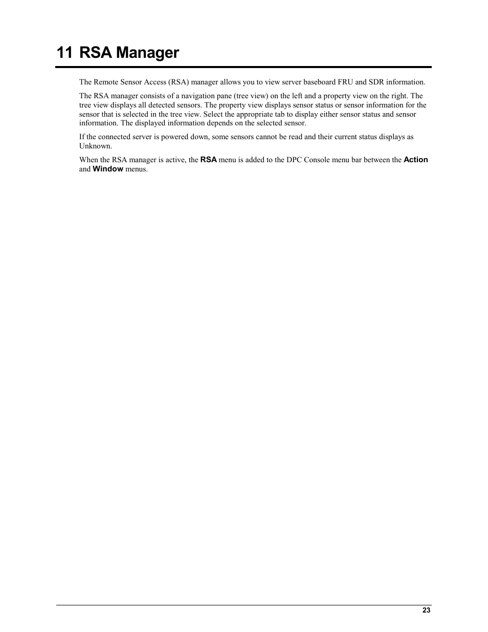 11 rsa manager, Rsa manager | HP Integrity rx4610 Server User Manual | Page 27 / 42