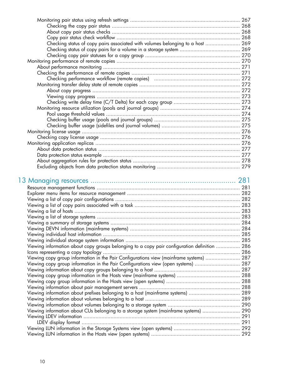 13 managing resources | HP XP P9000 Command View Advanced Edition Software User Manual | Page 10 / 470