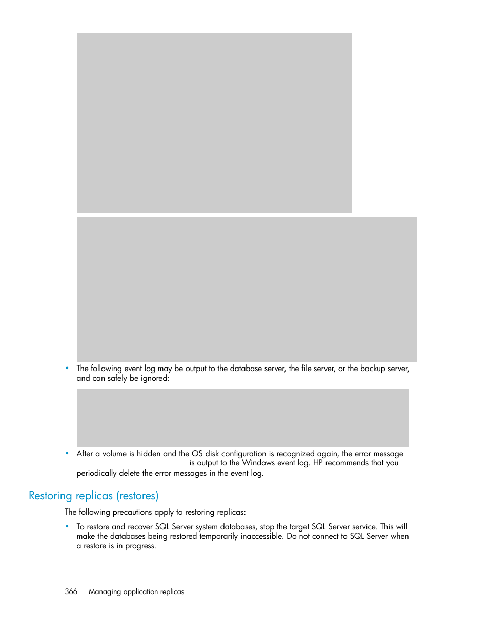 Restoring replicas (restores) | HP XP P9000 Command View Advanced Edition Software User Manual | Page 366 / 470
