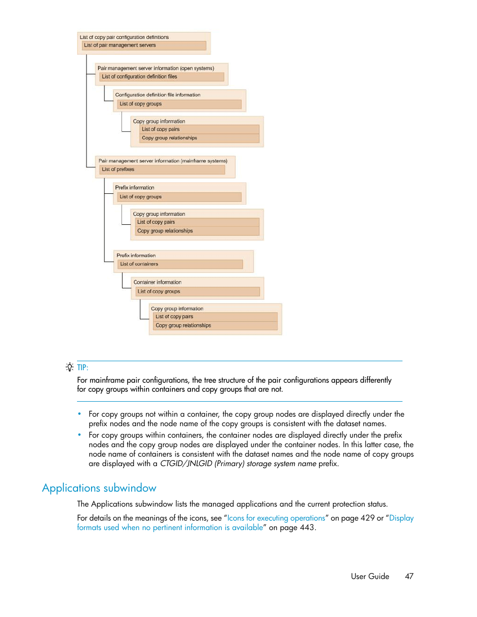 Applications subwindow | HP XP P9000 Command View Advanced Edition Software User Manual | Page 47 / 470