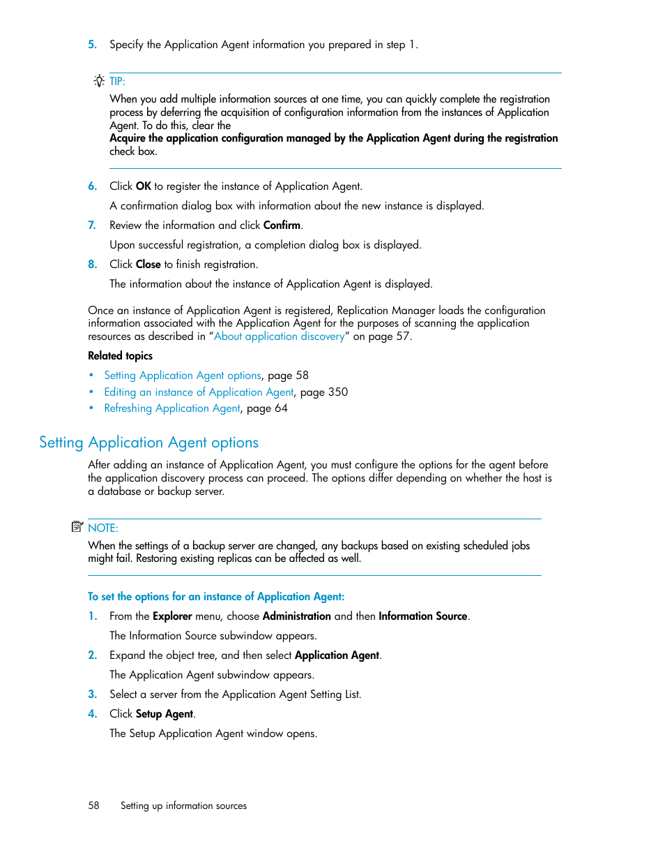 Setting application agent options | HP XP P9000 Command View Advanced Edition Software User Manual | Page 58 / 470