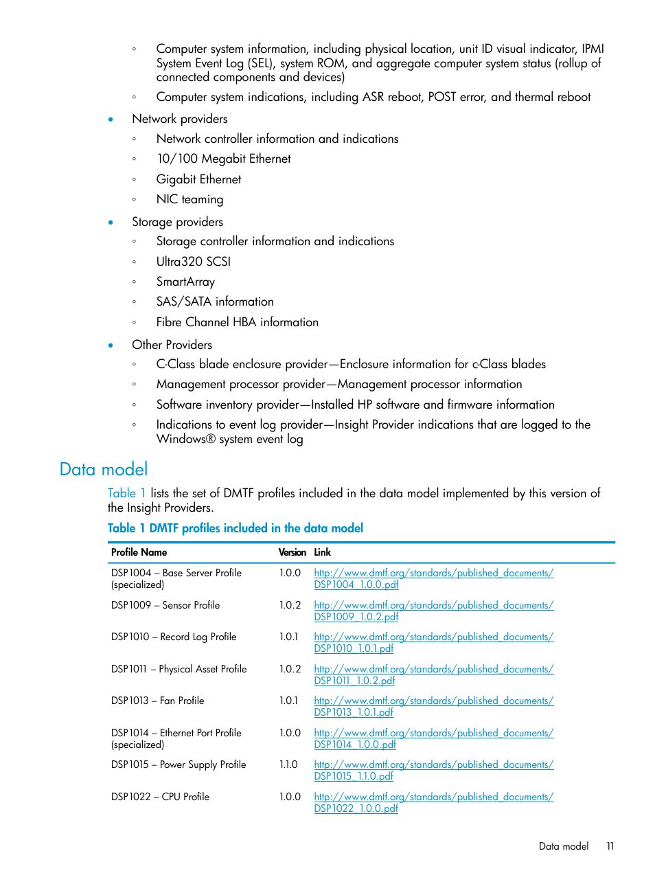 Data model | HP Integrity rx3600 Server User Manual | Page 11 / 22