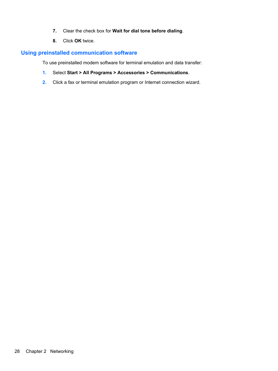 Using preinstalled communication software | HP Compaq 620 Notebook-PC User Manual | Page 40 / 158