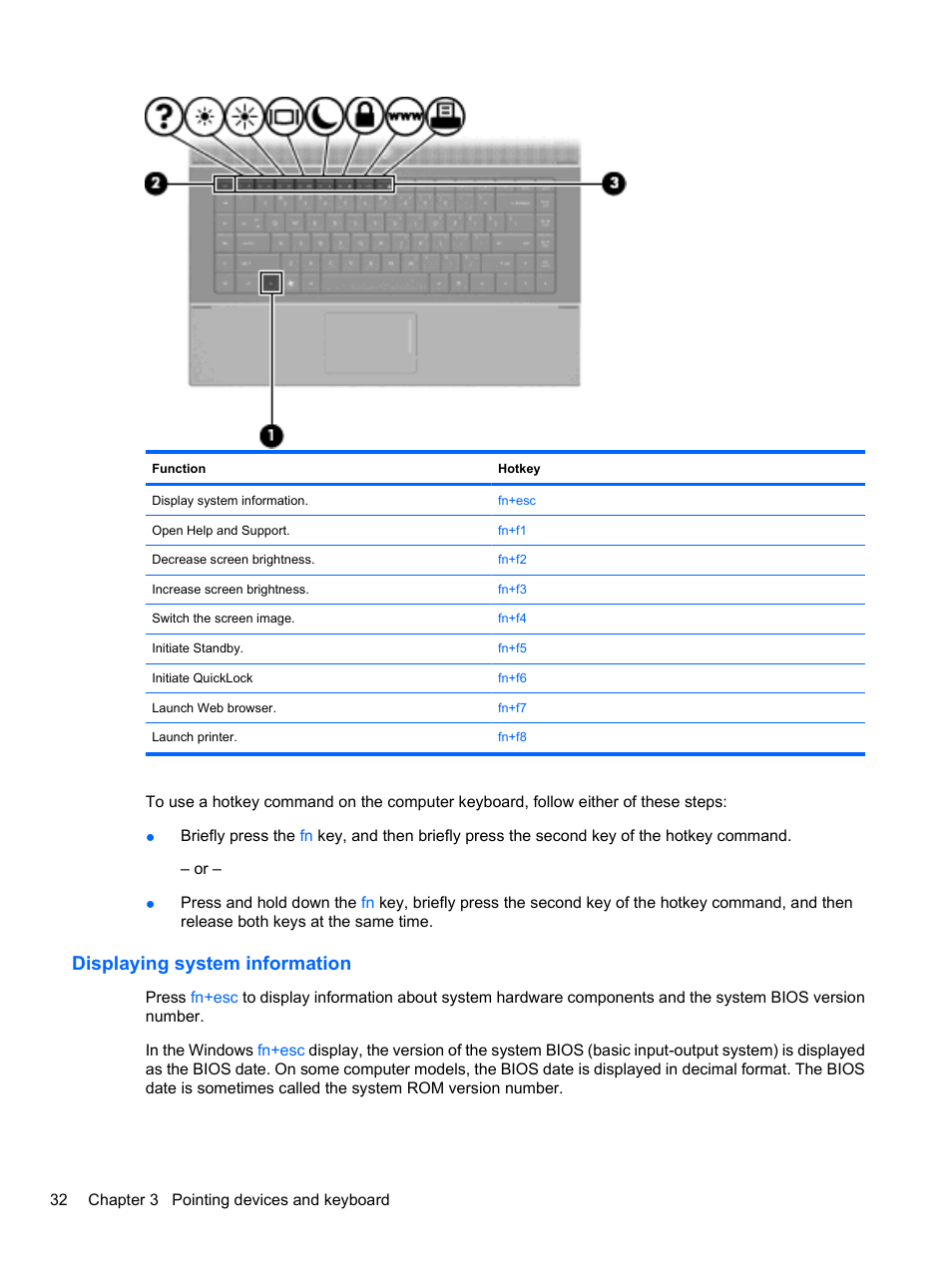 Displaying system information | HP Compaq 620 Notebook-PC User Manual | Page 44 / 158