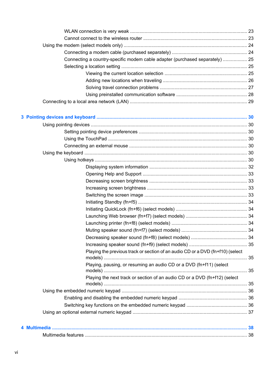 HP Compaq 620 Notebook-PC User Manual | Page 6 / 158