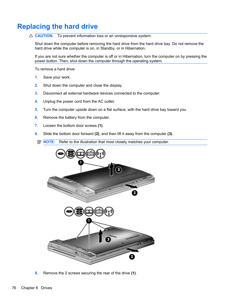 Replacing the hard drive | HP Compaq 620 Notebook-PC User Manual | Page 88 / 158