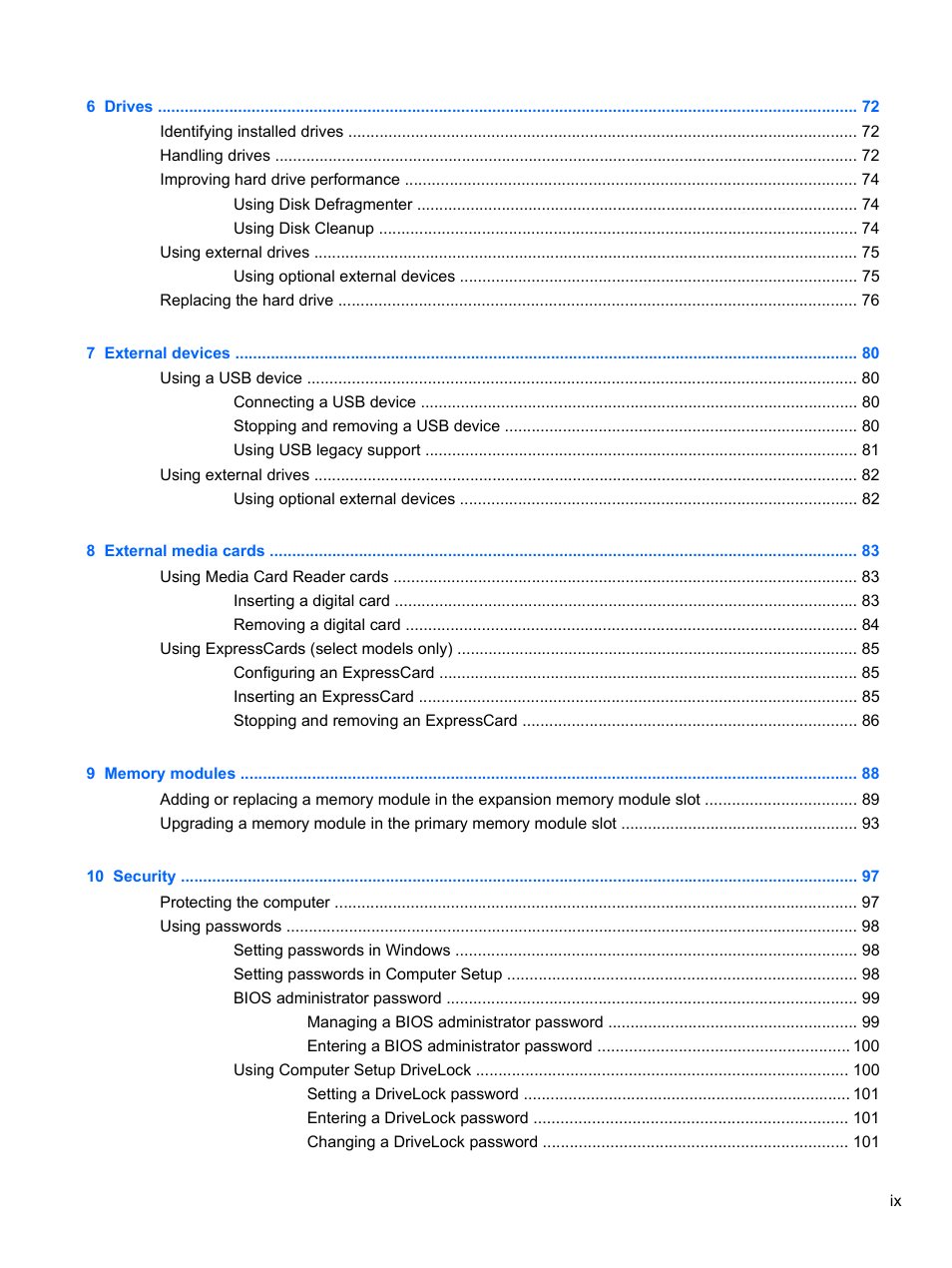 HP Compaq 620 Notebook-PC User Manual | Page 9 / 158