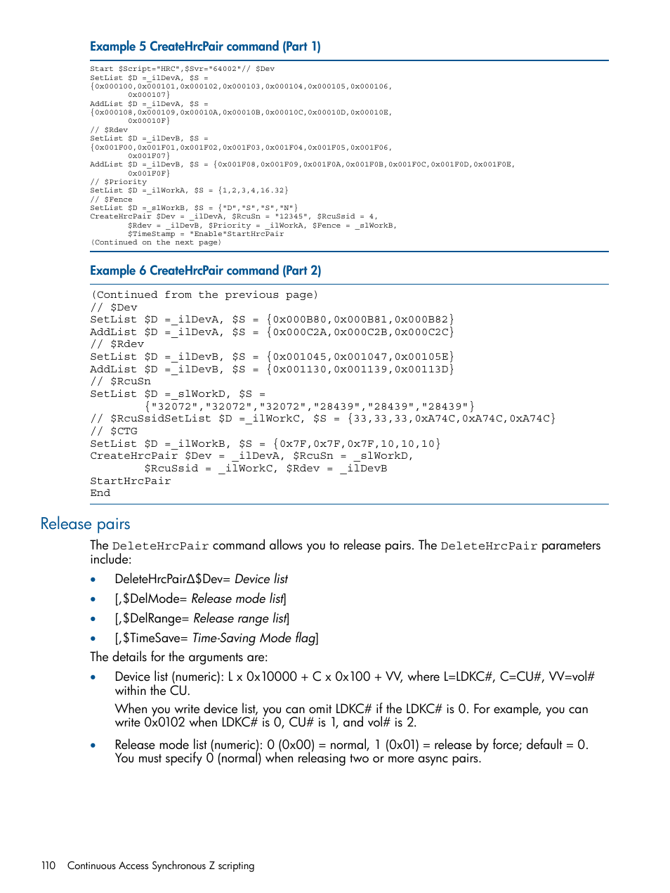 Release pairs | HP XP P9500 Storage User Manual | Page 110 / 152