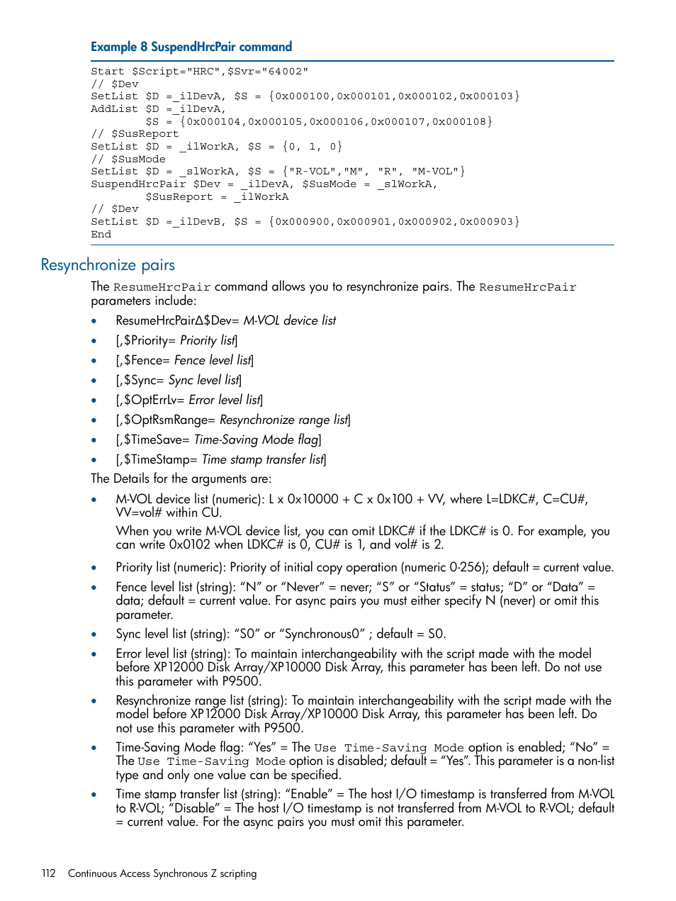 Resynchronize pairs | HP XP P9500 Storage User Manual | Page 112 / 152