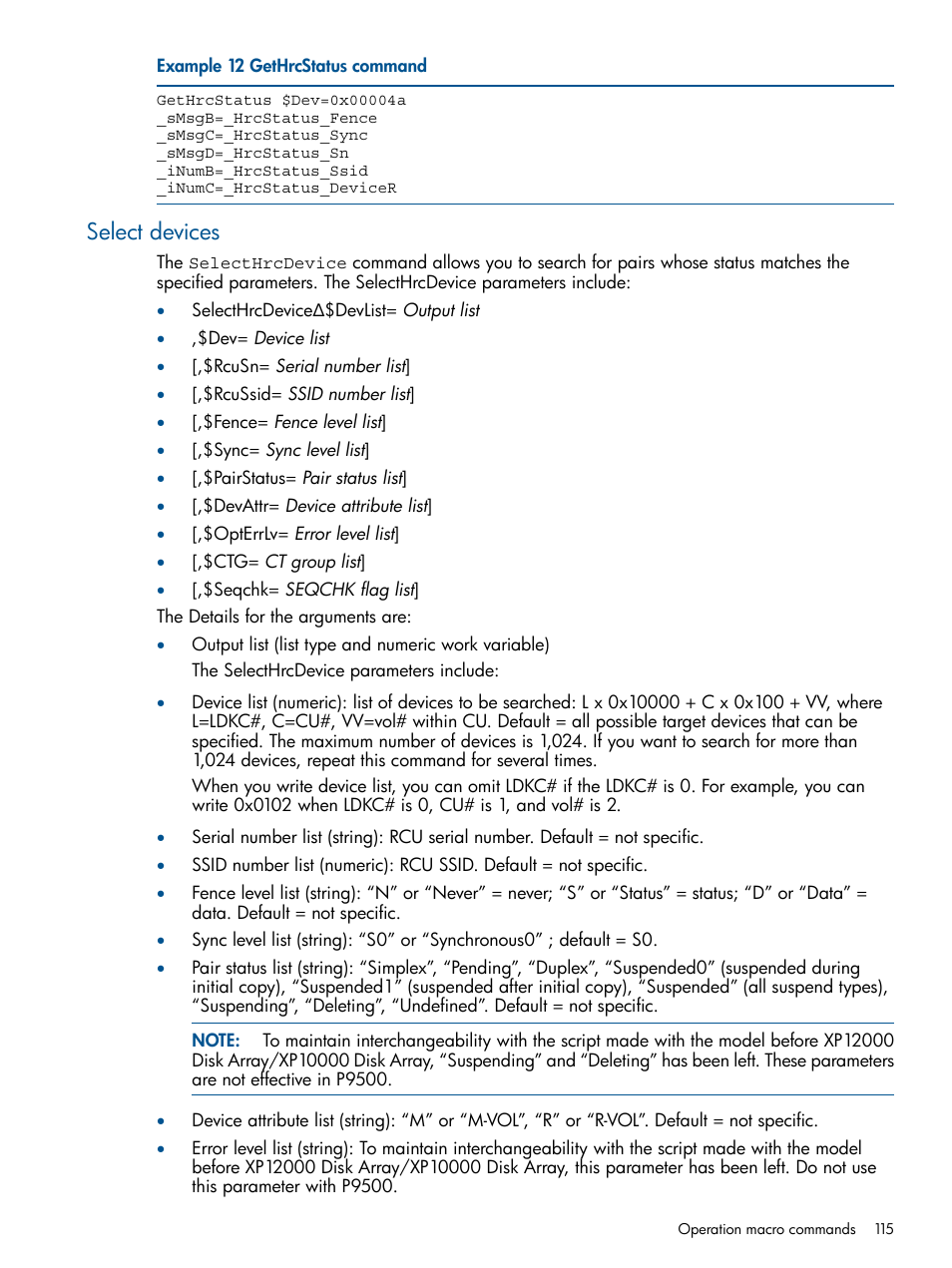 Select devices | HP XP P9500 Storage User Manual | Page 115 / 152