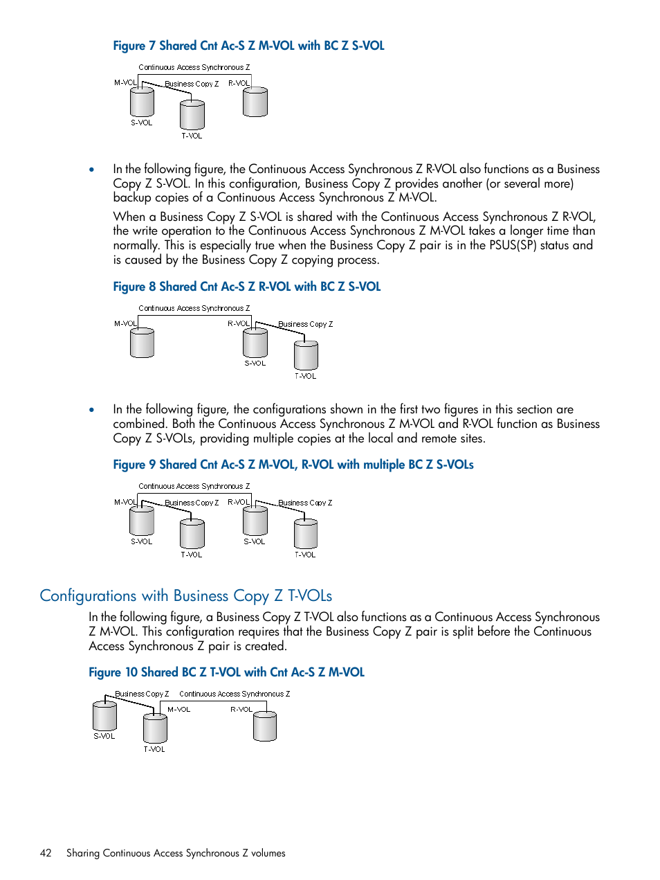 Configurations with business copy z t-vols | HP XP P9500 Storage User Manual | Page 42 / 152