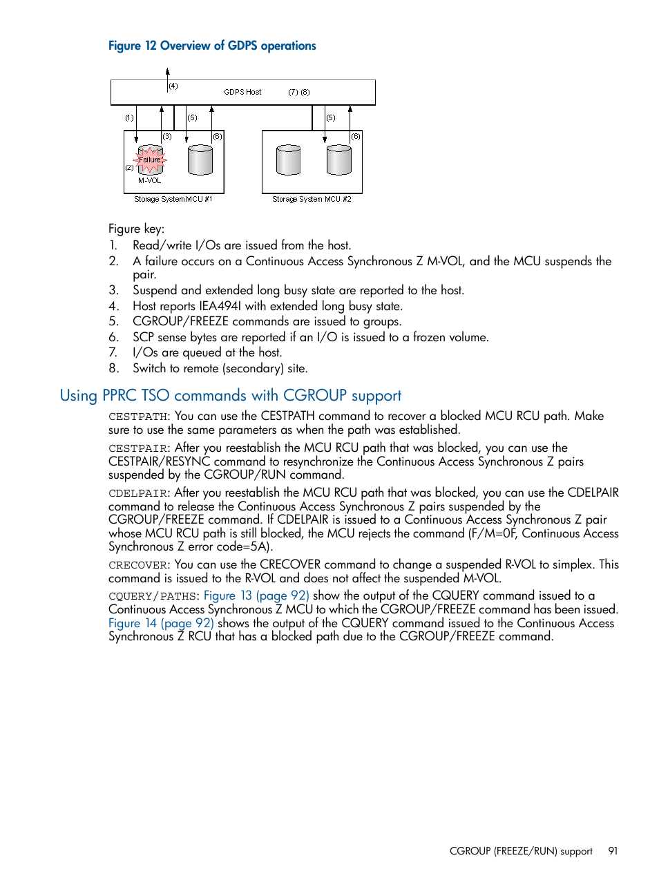 Using pprc tso commands with cgroup support | HP XP P9500 Storage User Manual | Page 91 / 152
