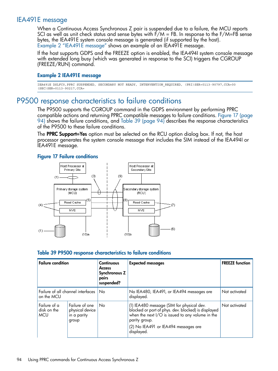 Iea491e message | HP XP P9500 Storage User Manual | Page 94 / 152