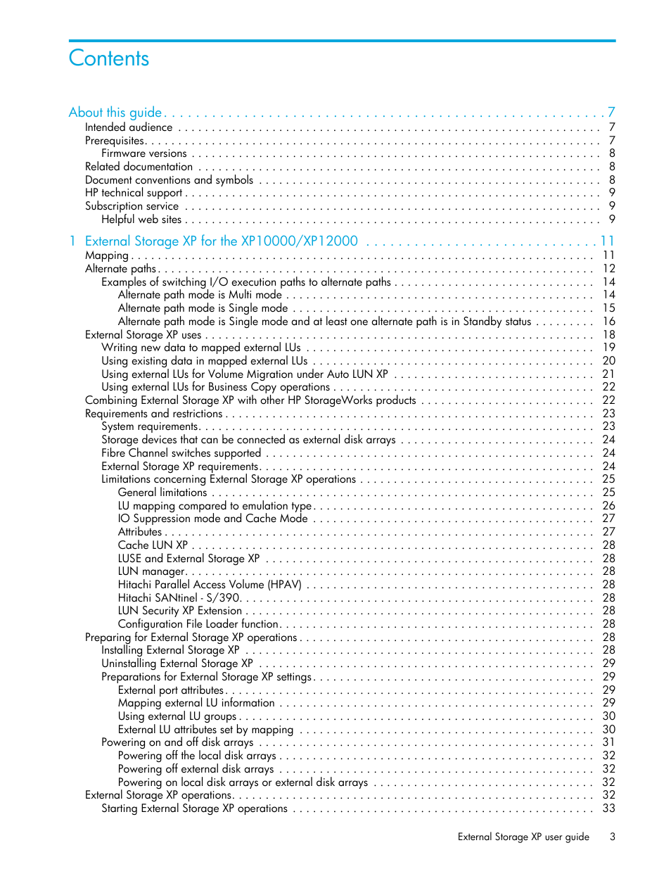 HP StorageWorks XP Remote Web Console Software User Manual | Page 3 / 106