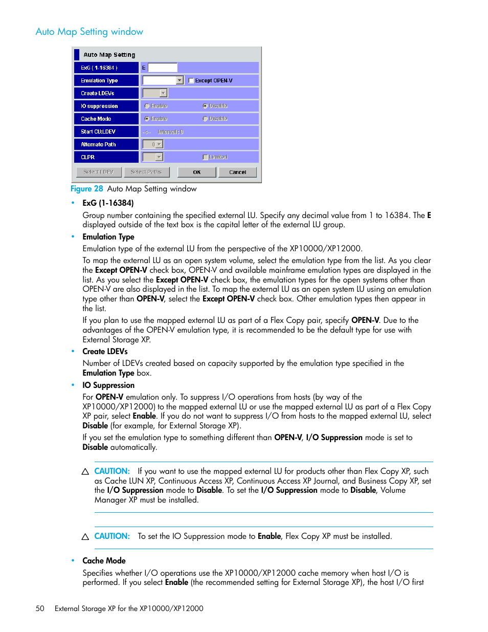 Auto map setting window, Figure 28 auto map setting window, 28 auto map setting window | HP StorageWorks XP Remote Web Console Software User Manual | Page 50 / 106