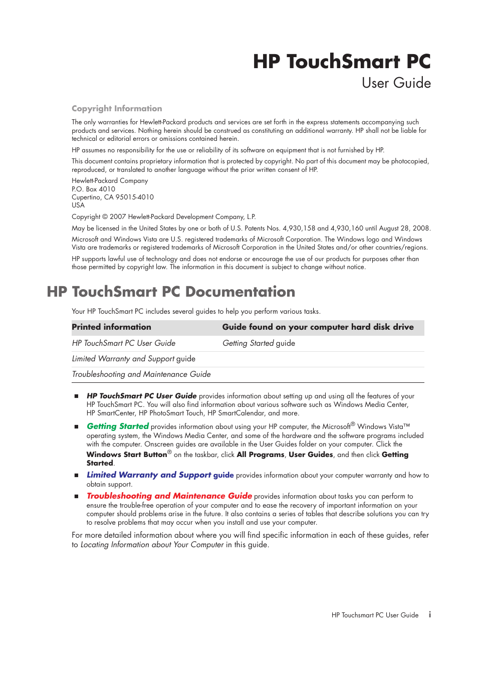 HP TouchSmart IQ775 Desktop PC User Manual | 64 pages